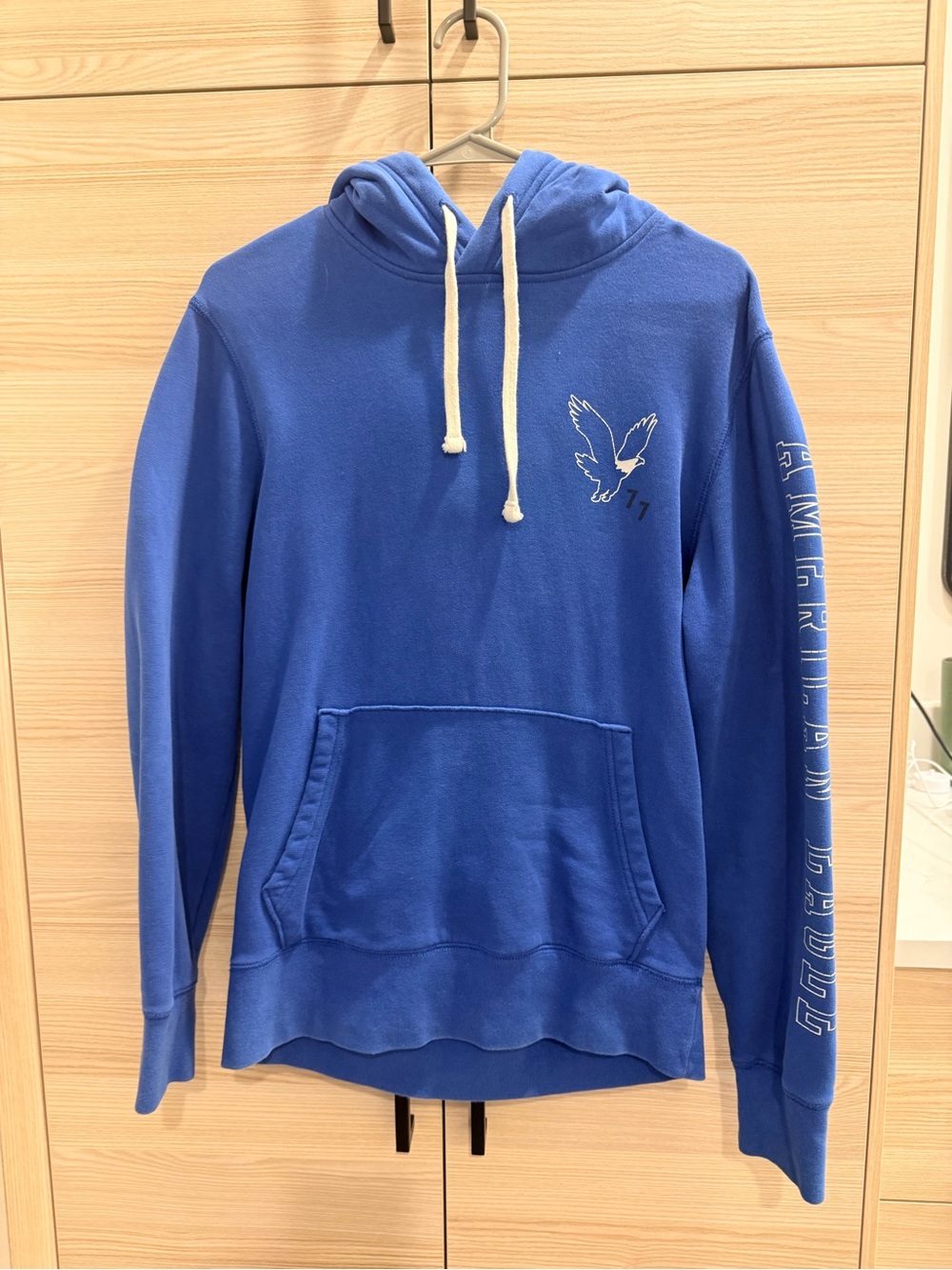 American Eagle Outfitters Royal Blue Pullover Hoodie with Eagle Graphic